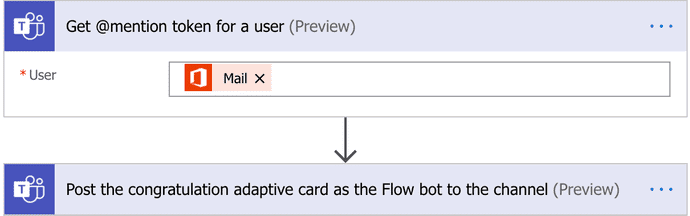 Get user mention and trigger post of praise