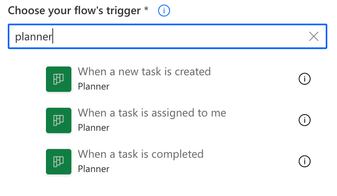 Planner's triggers in MS Flow